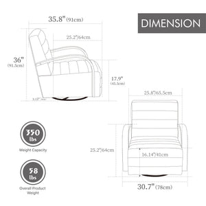 360° Swivel Accent Chair With Armrests, Comfy Lounge