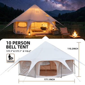 600D Oxford Bell Tent 14.8ft*9.2ft with Stove Jack