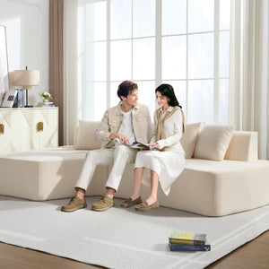 Compression Sectional Couch with Comfy Chaise