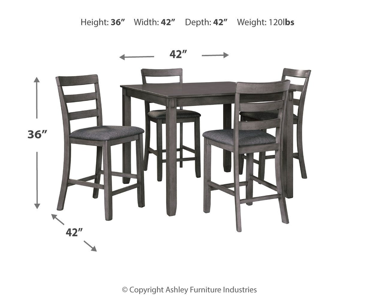 Bridson - Square Counter TBL Set (Set of 5) - Gray