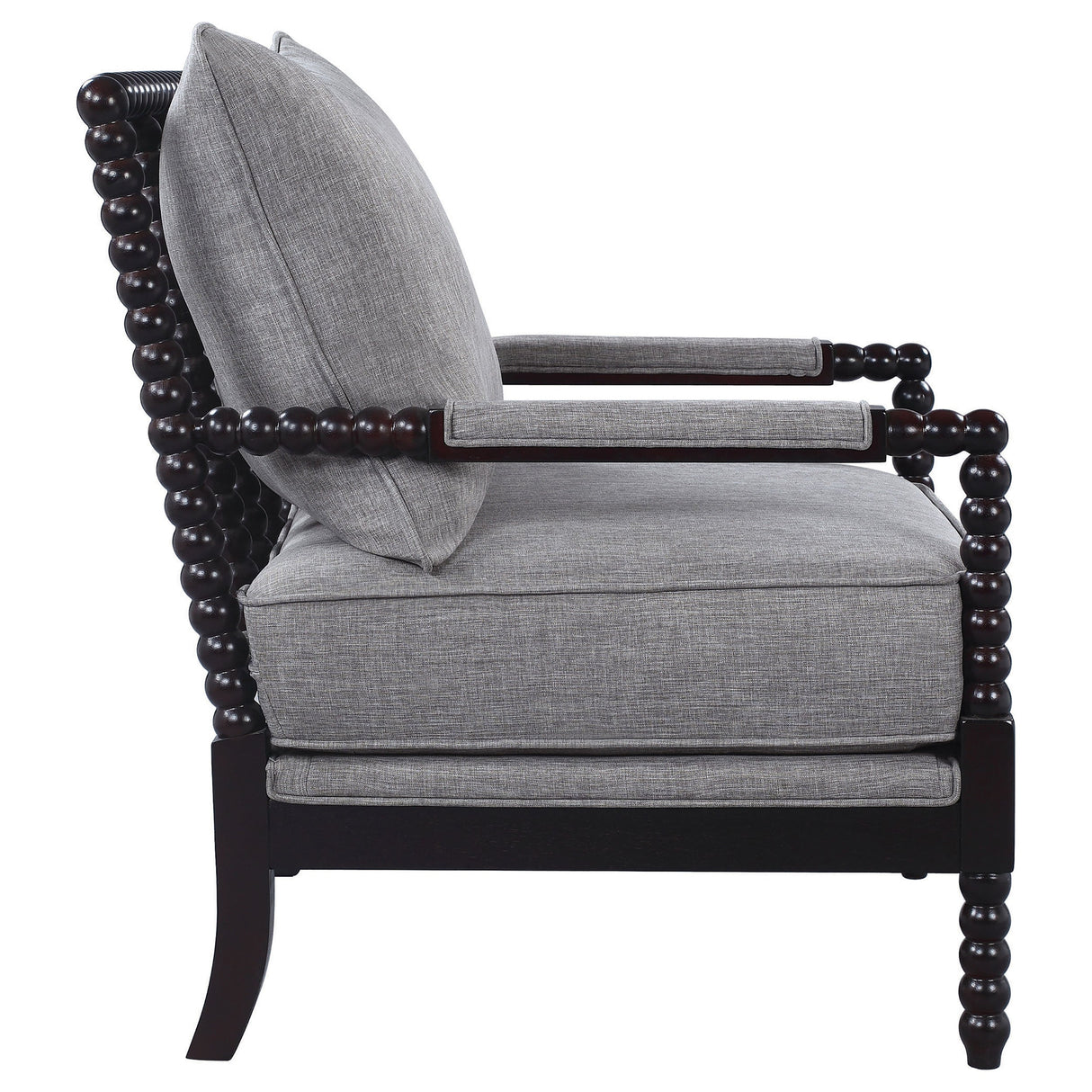 Upholstered Bobbin Accent Chair
