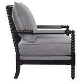 Upholstered Bobbin Accent Chair