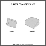 3 Piece Tufted Cotton Chenille Damask Comforter Set Off-White King/Cal King