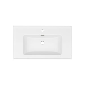 Modern Rectangular Vanity Top With Overflow For Bathroom