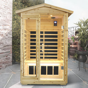 Two Person Far Infrared Old Fir Outdoor Sauna Room
