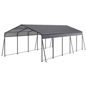 Metal Carport 13 x 26.5 Ft Heavy Duty with Galvanized Steel Roof
