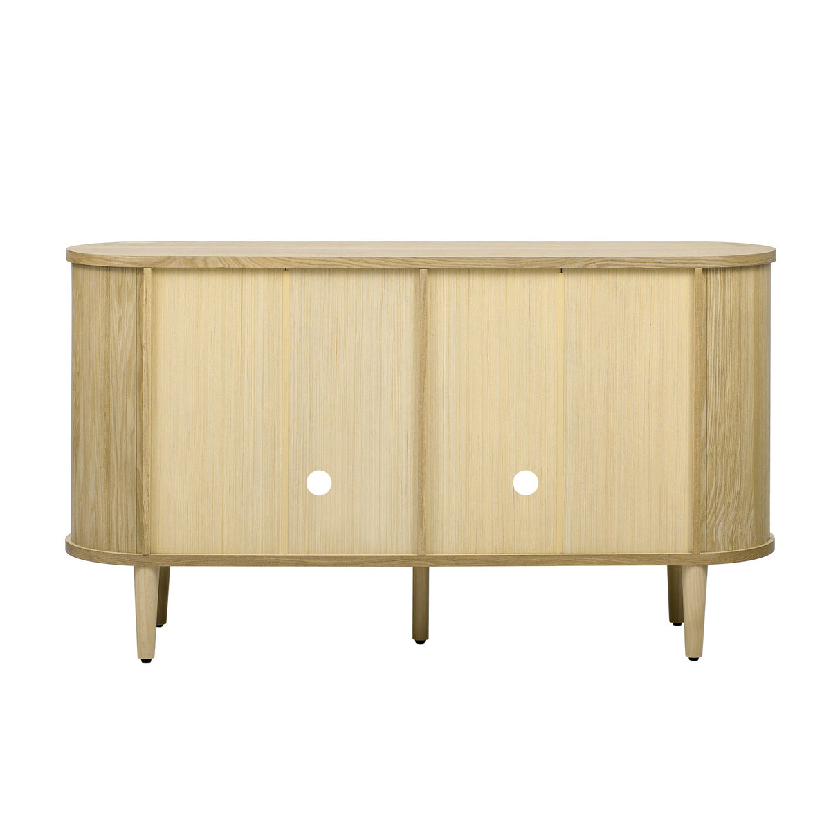 Wood Buffet Cabinet with Glass Doors and Adjustable Shelves