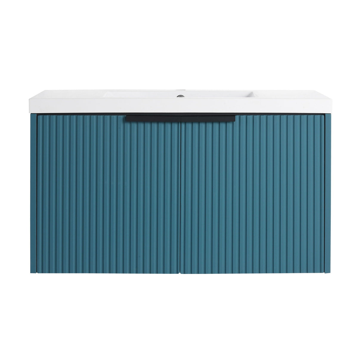 Contemporary Wall Mounted Bathroom Vanity With Resin Double Sink