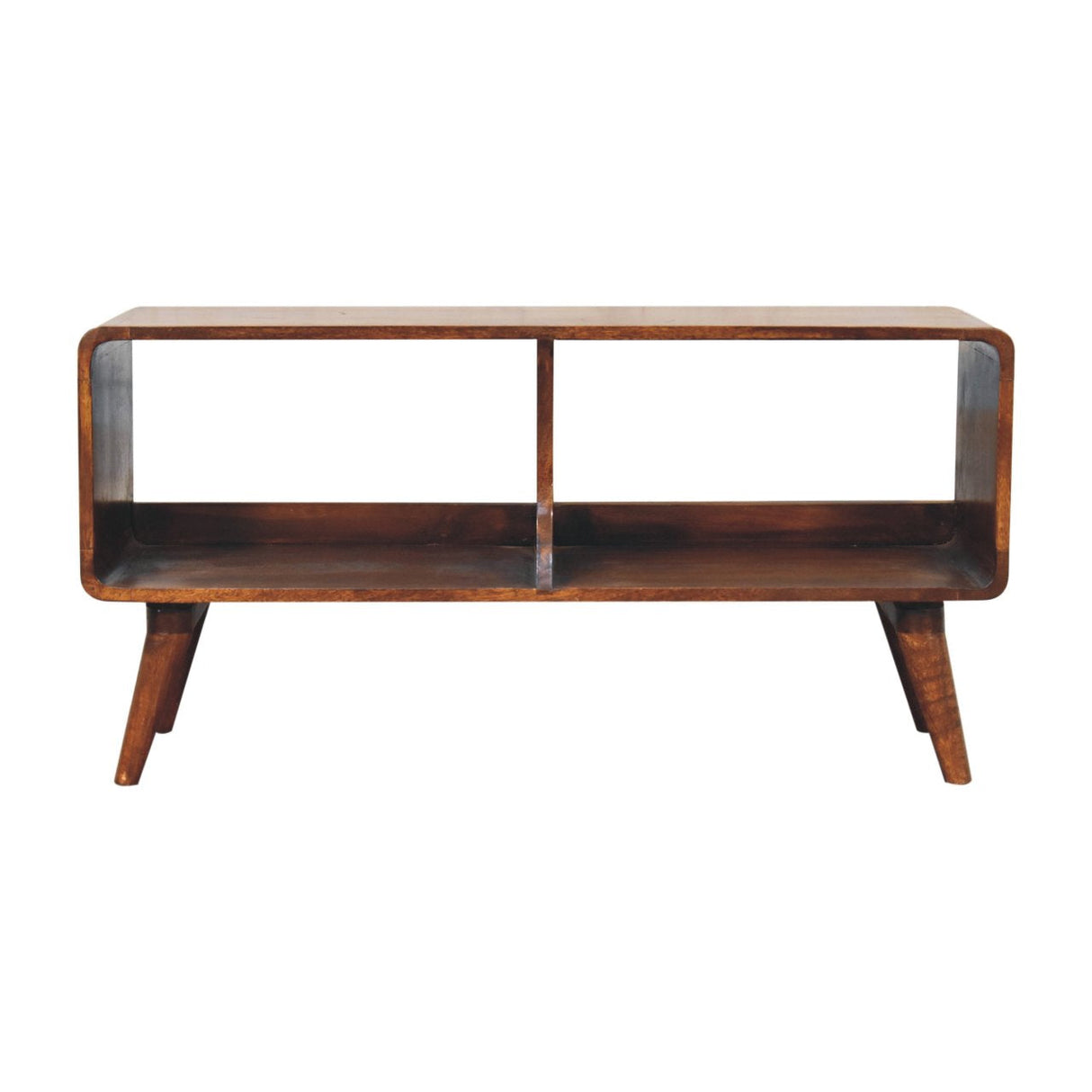 Solid Wood Curved Chestnut Media Unit