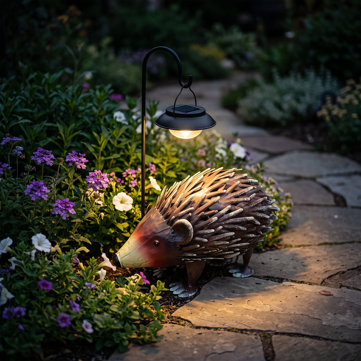Handmade Wrought Iron Hedgehog Garden Statue