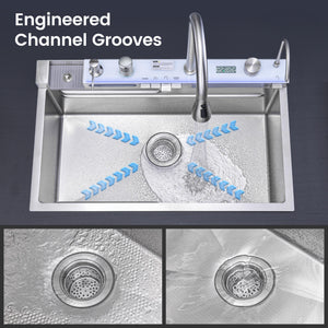 Pull-out Faucet Single Bowl Sink - 30"x18"