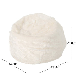 Amori Modern 3 Foot Faux Fur Bean Bag