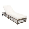 Outdoor Lounge Chair With 5 Position Backrest With Cushion And Wheels