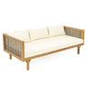 Claremont 3 Seater Daybed Teak Acacia Wood Water Resistant Cushions
