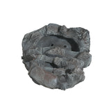 4-Tiered Gray Concrete Rock Waterfall Fountain with LED Lights