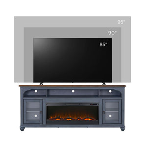 Fireplace TV Stand For TVs Up To 95" - Blue