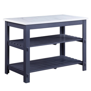 Enapay Marble Top Kitchen Island in Gray