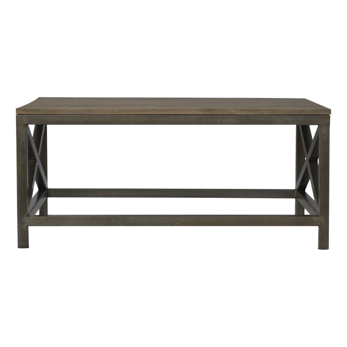 Cross Metal Coffee Table - Pewter