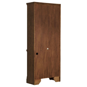 Stigham - Bookcase With 2 Door Cabinet, Adjustable Shelves, Cable Management - Oak