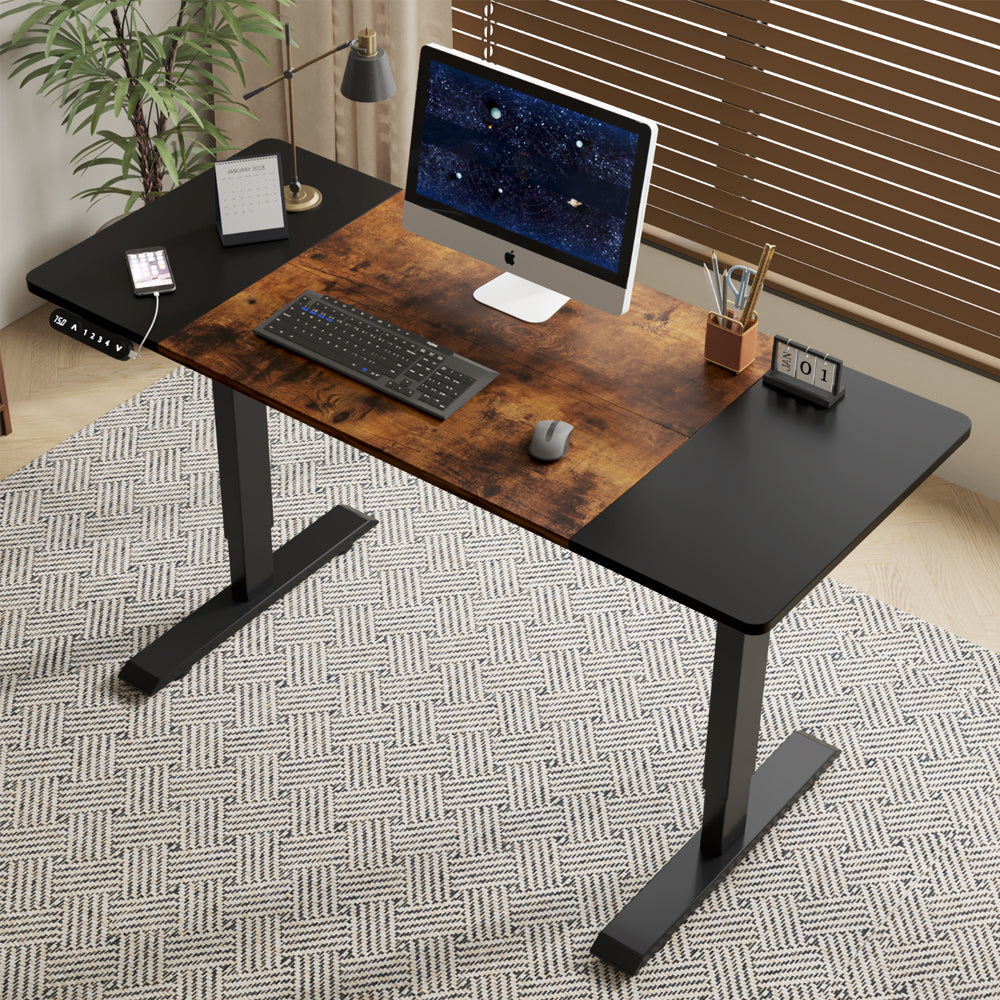 55"×24" Black & Rustic Electric Standing Desk