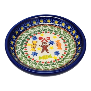 Ceramic Snack Plate - Gingerbread Celebration Pattern
