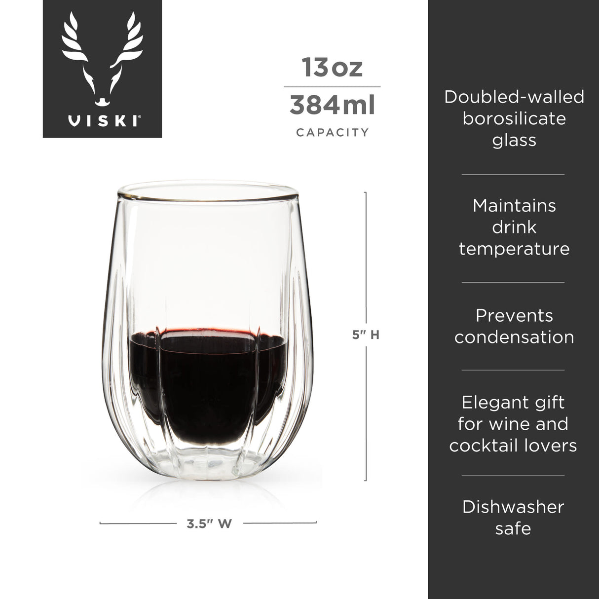 Double walled wine glasses viski®