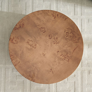 31.49'' Burl Wood Veneer Round Coffee Table