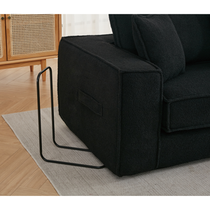 Folding Convertible Out Sleeper Sofa Bed 3-Seat Black