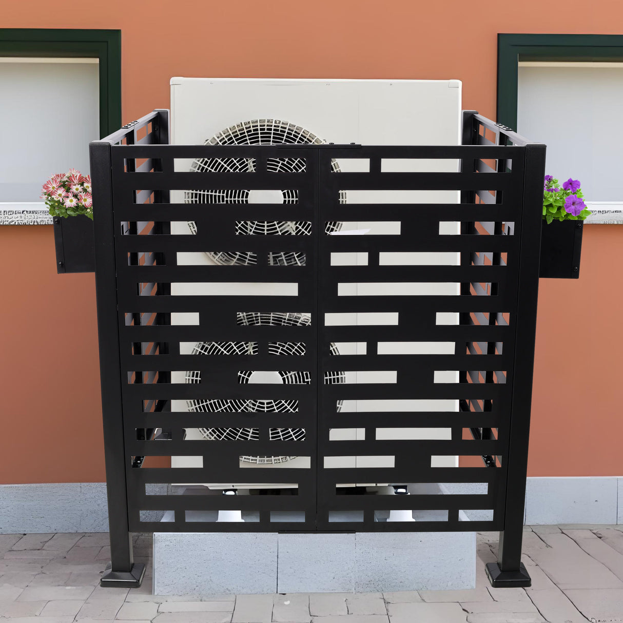 3.5x3.5FT Metal Air Conditioner Privacy Fence with Planter Boxes