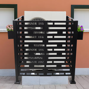 3.5x3.5FT Metal Air Conditioner Privacy Fence with Planter Boxes