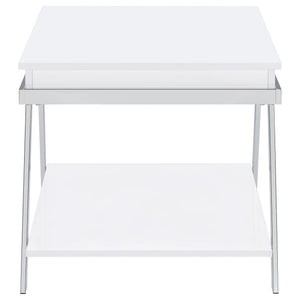 Briana - 2 Piece Coffee And End Table Set With Lift Top Legs - Gloss White