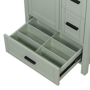 Bathroom Vanity With Sink, Soft-Close Doors, Double-Layer Shelf And 3 Drawers