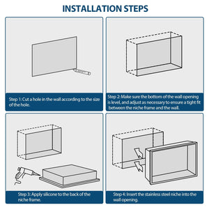 Modern Stainless Steel Shower Niche Double Shelf For Bathroom
