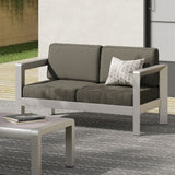 Outdoor Aluminum Loveseat – Low-Profile Patio Seating with Deep Cushions