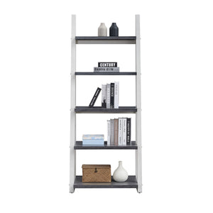 5-Tier Ladder Shelf with Rubber Wood Frame