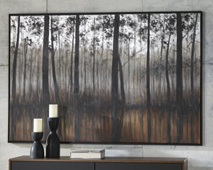 Philyra - Wall Art - Black / Orange / Silver