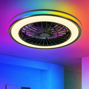 Modern LED Ceiling Fan Light with RGB Colors