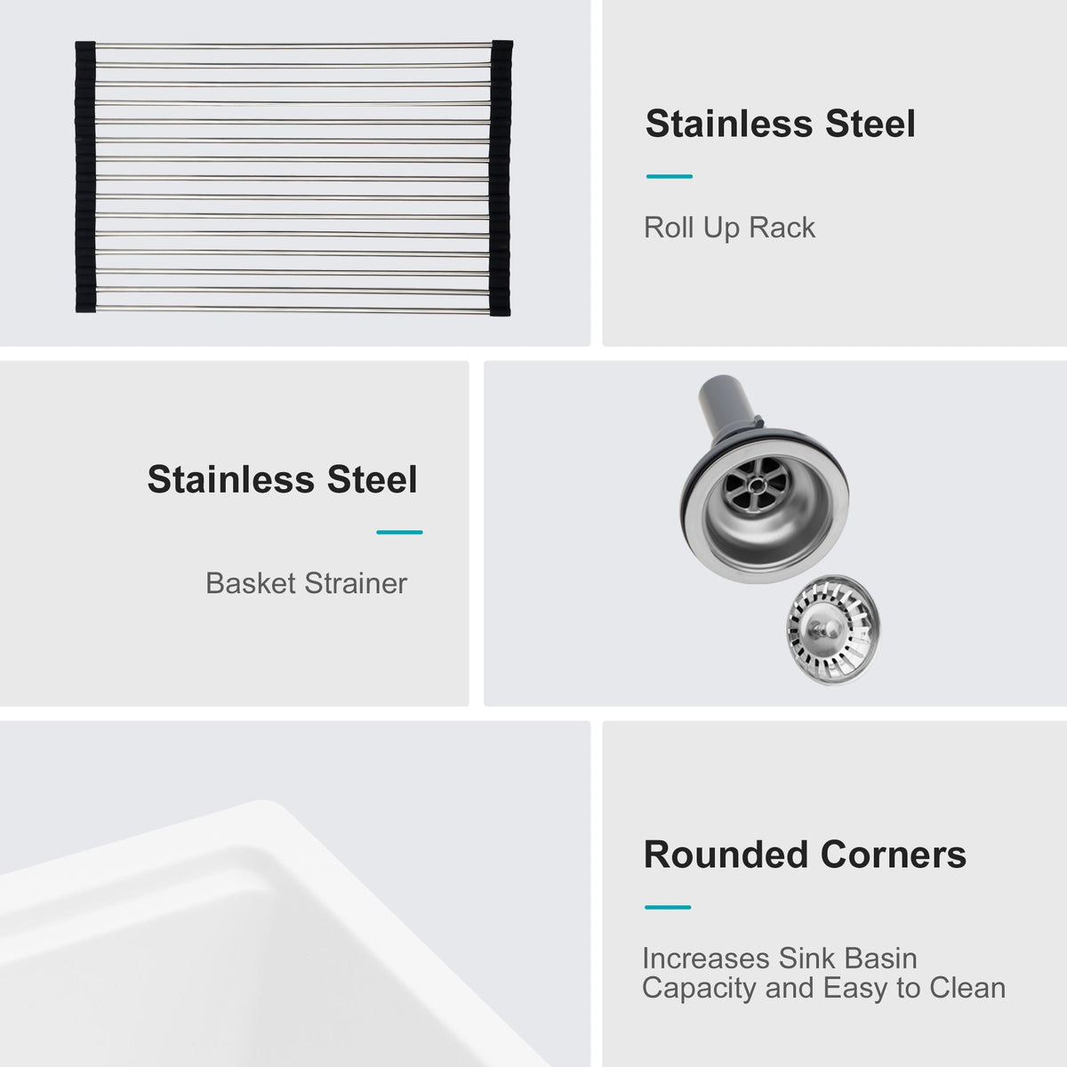 Quartz Kitchen Sink, Composite Workstation, Undermount
