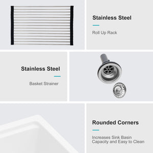 Quartz Kitchen Sink, Composite Workstation, Undermount