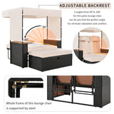 Bethany Two-Person Outdoor Rattan Daybed with Adjustable Canopy and Hidden Storage