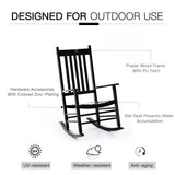 Outsunny outdoor rocking chair, patio wooden rocking chair with smooth armrests, high back for garden, balcony, porch, supports up to 352 lbs., black
