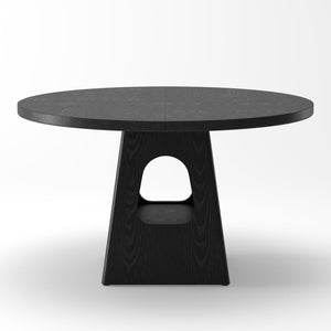 Farmhouse Round Dining Table With Storage Base