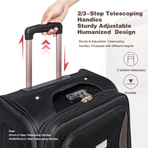 Black 4-Piece Luggage Set – 20”24”28”32”
