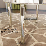 Round Glass Dining Table with Mirror Top