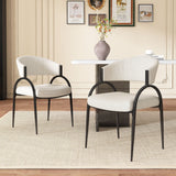 Contemporary Upholstered Dining Chairs with Metal Legs (Set of 2)