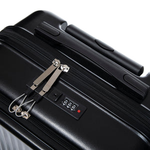 ABS Spinner Wheel Luggage Set with Cosmetic Case - Black