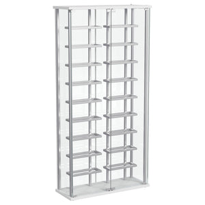 Montara Tempered Glass Wine Storage LED Curio Cabinet Chrome