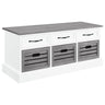 3 Drawer Storage Bench With Removable Baskets