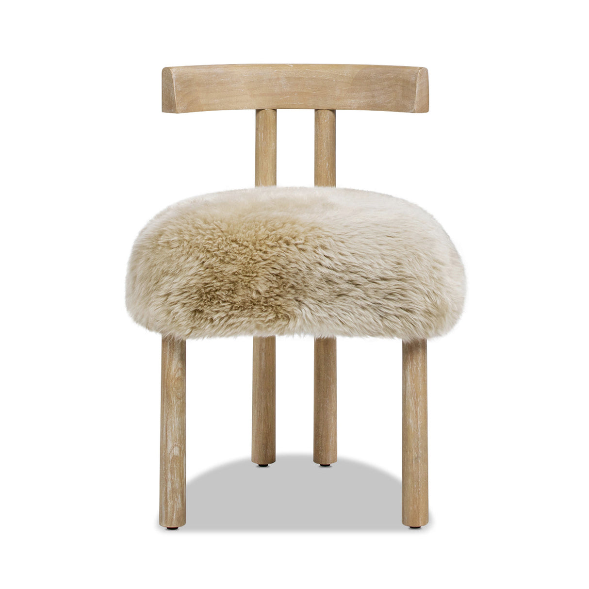 Arden 19.5" Genuine Sheepskin Fur Split Back Dining Chair
