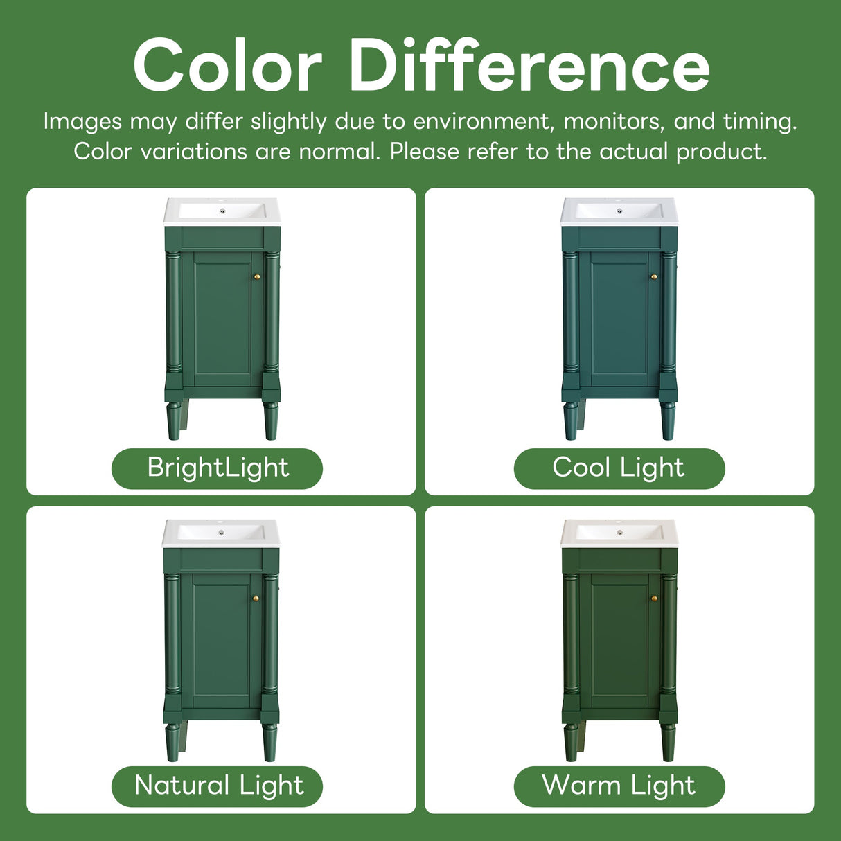 18" French Style Bathroom Cabinet with Storage